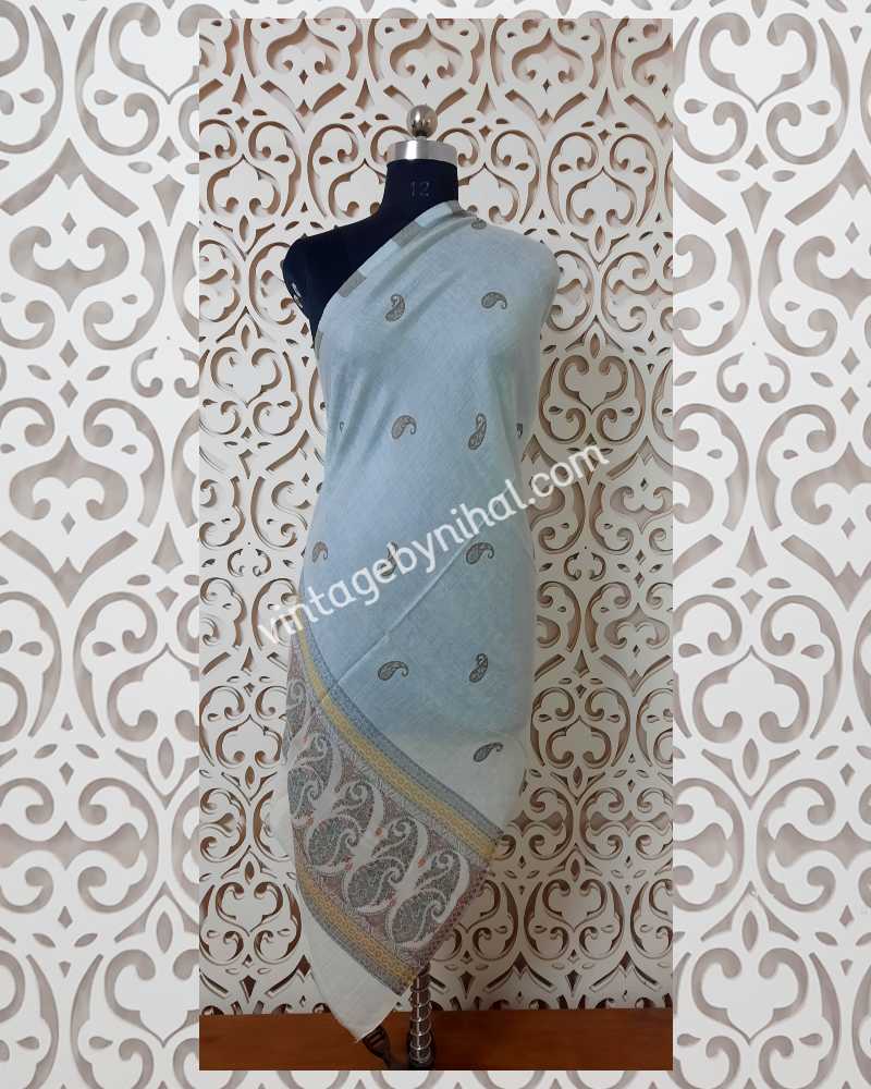 Handwoven Pure Pashmina Self Paisley Shawl SH-589